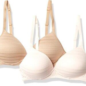 NWT Warners Elements Of Bliss Benefits Wireless Lift T-Shirt Bra 2-Pack Size 38C